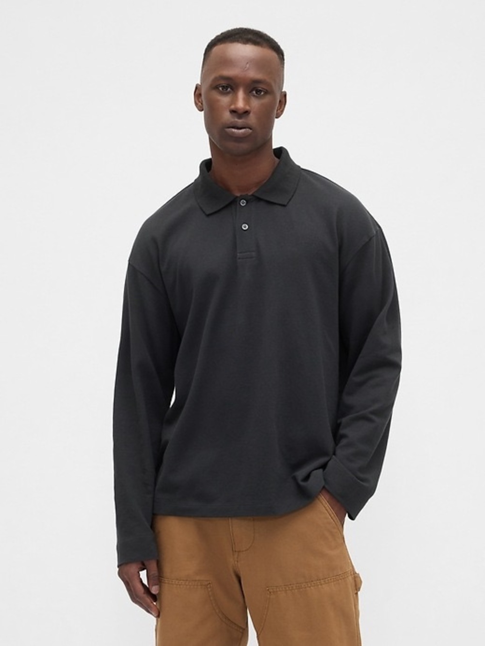 GAP Boxy Stretch Pique Polo Shirt in Moonless Night size XL
Style No. 818660
